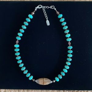 Turquoise Green beaded Necklace